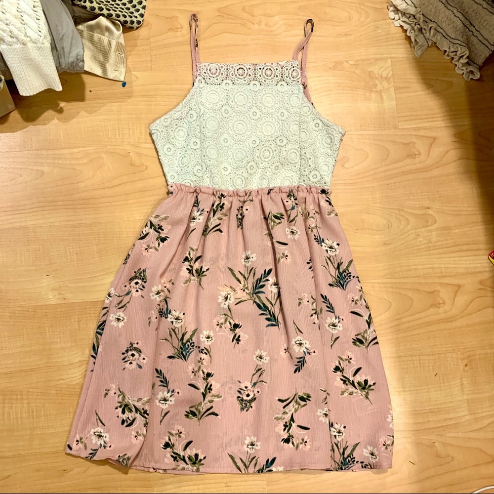 Pink Floral Minidress